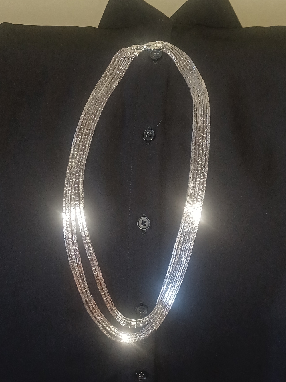 Elegant D'Orlan Silver 5-Strand  Necklace for Women from 18"-22"